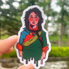 Girl in Green Chupa | Sticker