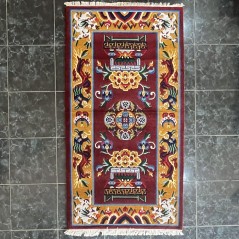 Tibetan Carpet Snow Lion(Maroon)